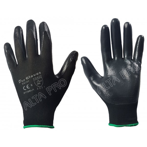 AA050200 
Gant tricoté nylon noir enduit de nitrile noir
