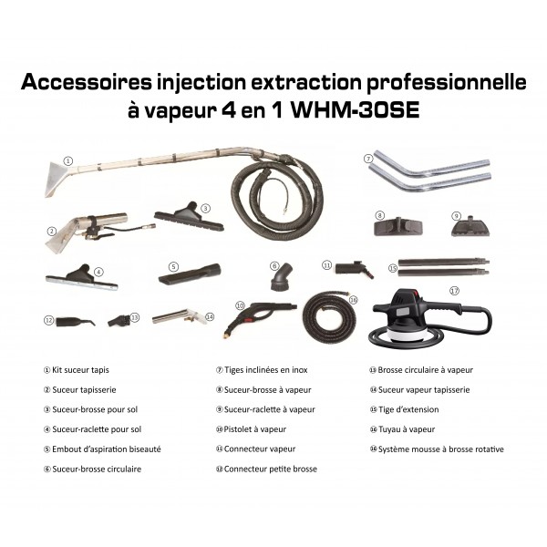 CA030600 Injection extraction professionnelle à vapeur 4 en 1 WHM-30SE