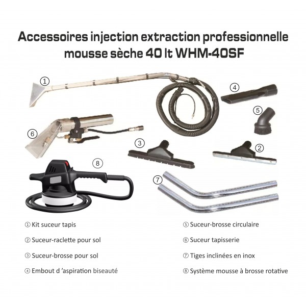 CA030500 Injection extraction professionnelle mousse sèche 40 lt WHM-40SF