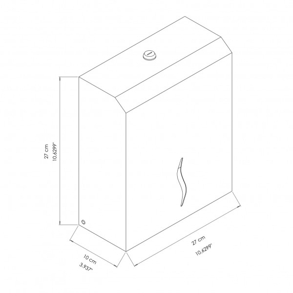 EA020300 Distributeur papier serviette zig-zag en inox AISI 304 satiné (300F)