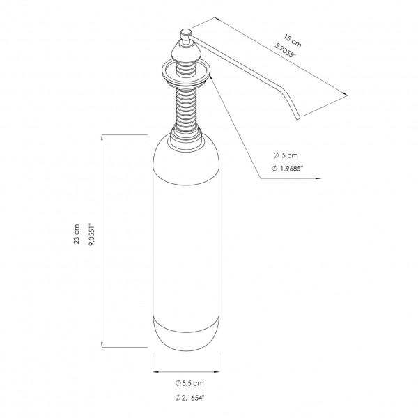 EC020800 Doseur à savon encastrable pour comptoir 1000 ml