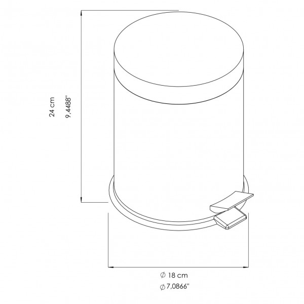 GA010110 Poubelle à pédale en inox AISI 304 satiné (3 LT)