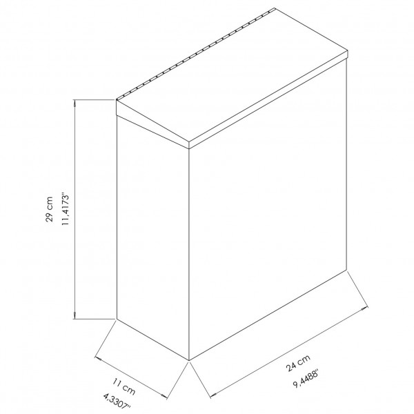 GA010700 Poubelle murale carrée en inox AISI 304 satiné 7L