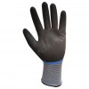 AA050250 Gant tricoté nylon 3/4 double enduit nitrile noir/bleu