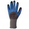 AA050250 Gant tricoté nylon 3/4 double enduit nitrile noir/bleu