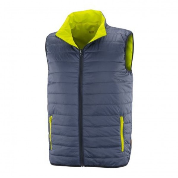 AE040320 Gilet hi-viz en réversible polyester jaune rembourre nylon