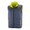 AE040320 Gilet hi-viz en réversible polyester jaune rembourre nylon