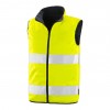 AE040320 Gilet hi-viz en réversible polyester jaune rembourre nylon