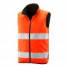 AE040330 Gilet hi-viz en réversible polyester Orange rembourre nylon