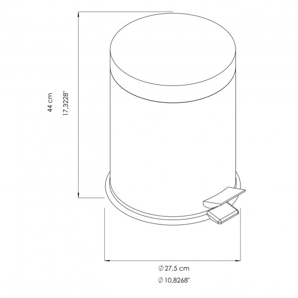 GA010114 Poubelle à pédale en inox AISI 304 satiné (20 LT)