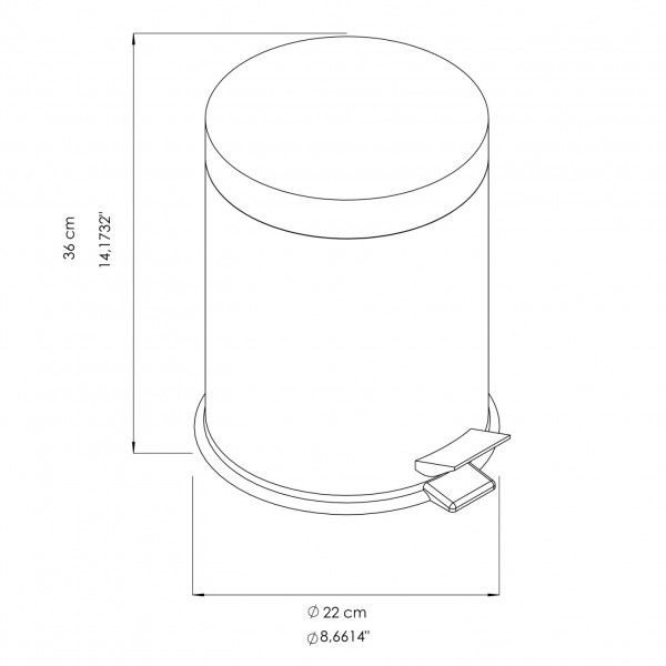 GA010112 Poubelle à pédale en inox AISI 304 satiné (12 LT)