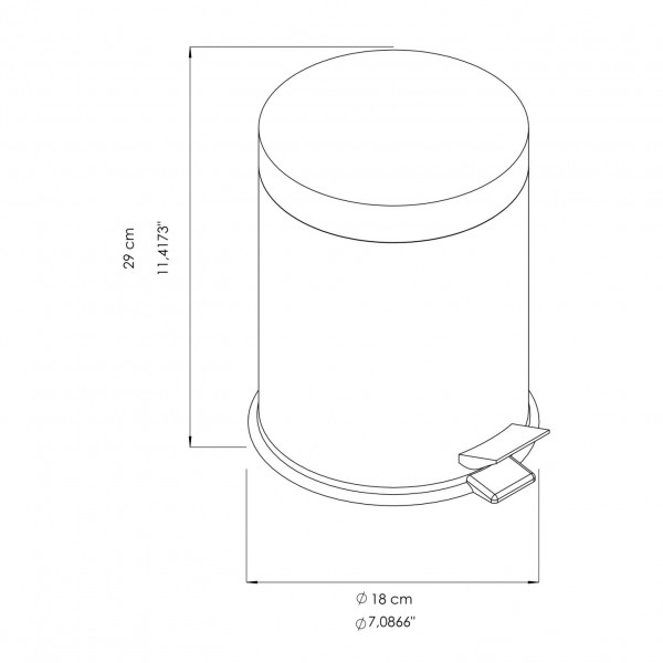 GA010111 Poubelle à pédale en inox AISI 304 satiné (5 LT)